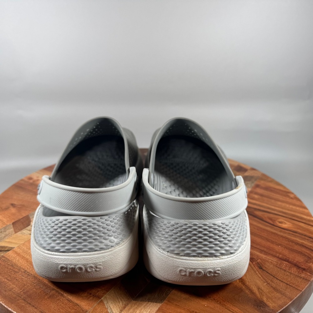 Crocs LiteRide Clog Grey White Women 9 Men 7 Comfort Slip On Shoes 204592 - Picture 4 of 7